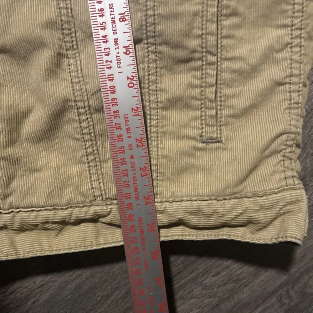 Levi's Corduroy And Sherpa Trucker Vest Size Large Beige Taupe Country Workwear